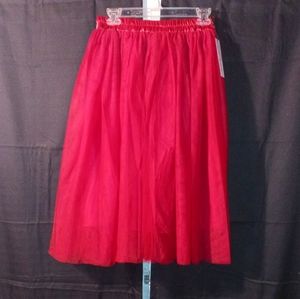 Rockabilly kawaii Red Tulle Skirt